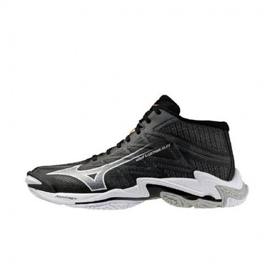 Mizuno Wave Lightning Elite MID Black White V1GA260552 Men's Size tom12