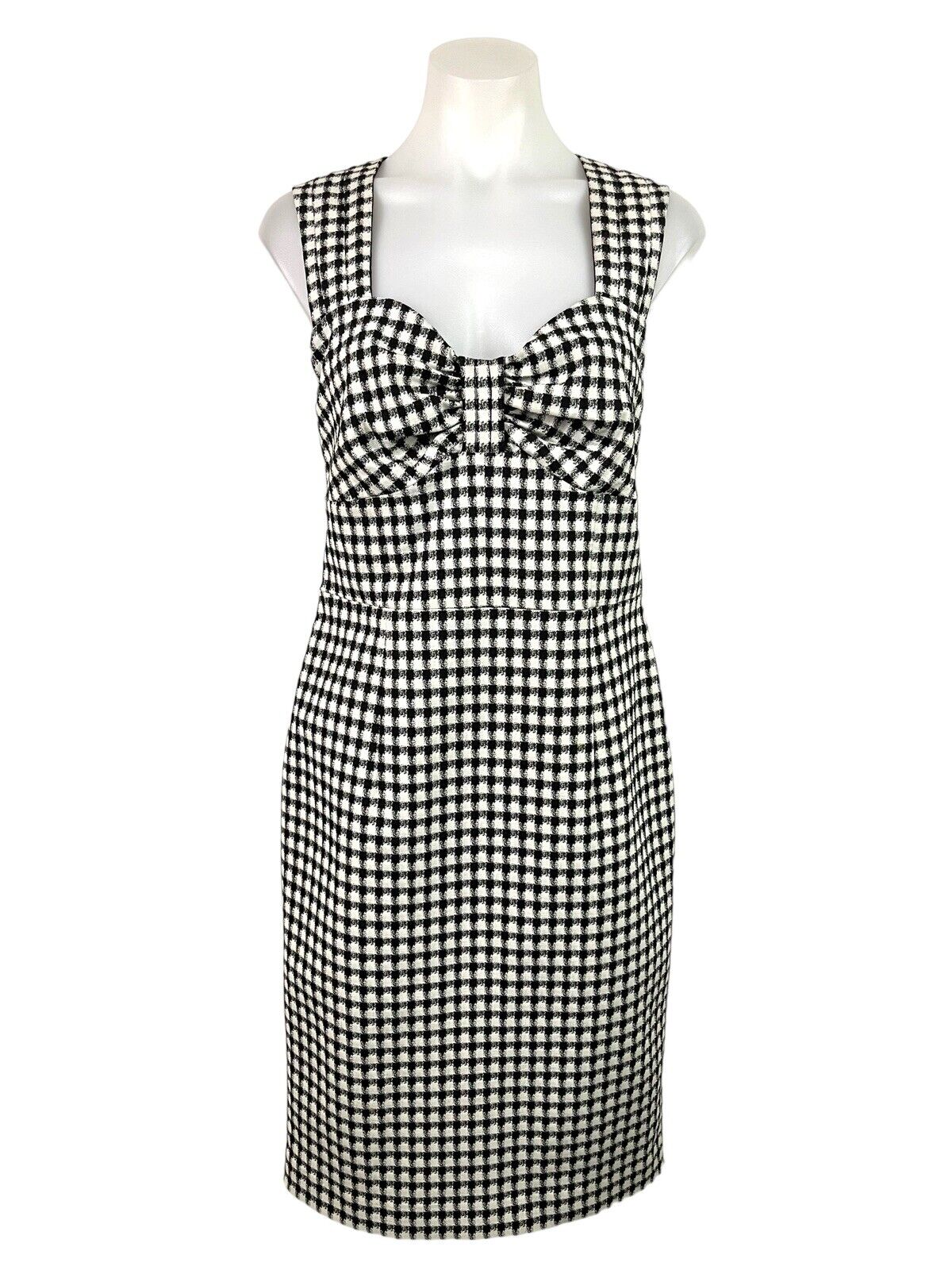 Adrianna Papell Gingham Plaid Sweetheart Sheath D… - image 2