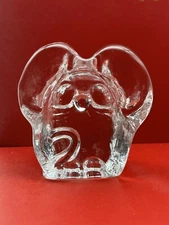 Lenox Imperial Clear Glass Mouse Paperweight Figurine Signed