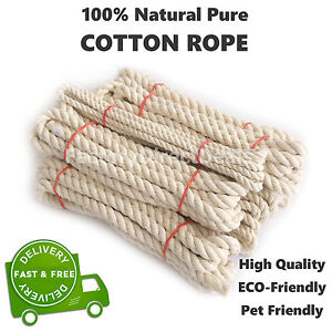 100% non traitée pure chanvre corde 3 brins torsadé organique naturelle cordon ficelle écharpe