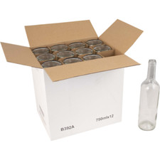 750 mL Clear Bordeaux Wine Bottles - Case of 12