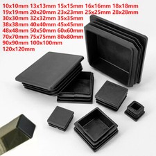 10x10 120x120mm Square Plastic Black Blanking End Cap Tube Pipe Insert Plug Bung