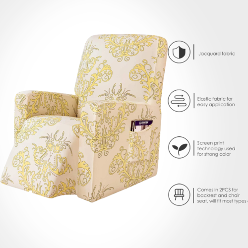 Printed Recline Sofa Couch Cover Recliner Chair Cover All-inclusive Massage - Afbeelding 1 van 26