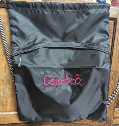 Thirty-One 31 Cinch Sac Drawstring Bag Backpack With Zip Front "Cele-br8" New! - Afbeelding 1 van 7