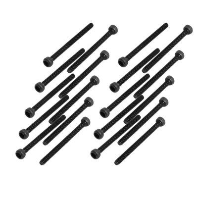 20x M1,6x20mm Legierung Stahl Innensechskant gerändelt Sechskantschraube schwarz