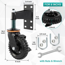 2 Pack 6 Inch Fence Gate Wheels, Gate Wheel for Metal Tube Gate