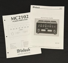 McIntosh MC2102 Power Amplifier Service  Owner's manual