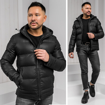 Winterjacke Steppjacke Jacke Zip Basic Men Unifarben Sport Herren BOLF Kapuze