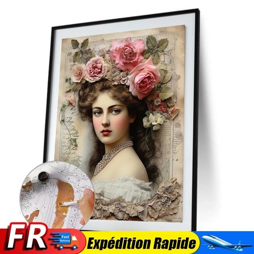 Peinture Par Numéros Poupée Cheveux Bouclés Avec Chat - Kit DIY 40x50cm Pour Adultes Et Débutants