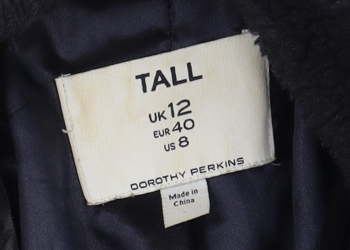 Dorothy Perkins Women's Black Faux Fur Overcoat Size 12 - Picture 3 of 12