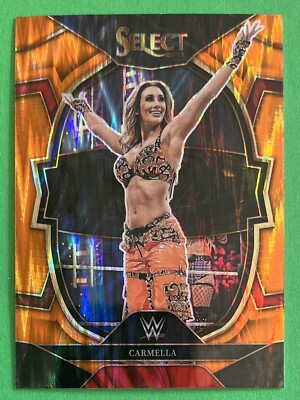 Carmella 2023 Panini Select WWE CONCOURSE ORANGE FLASH PRIZM Card #18