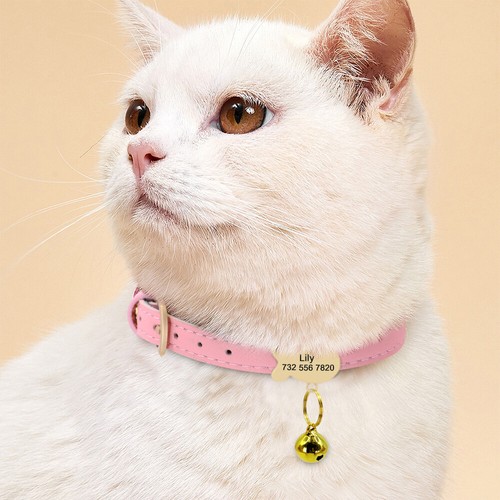 Personalised Cat Collar and Pet Dog Puppy Kitten Engraved Name ID Tag Adjustable - Picture 11 of 18