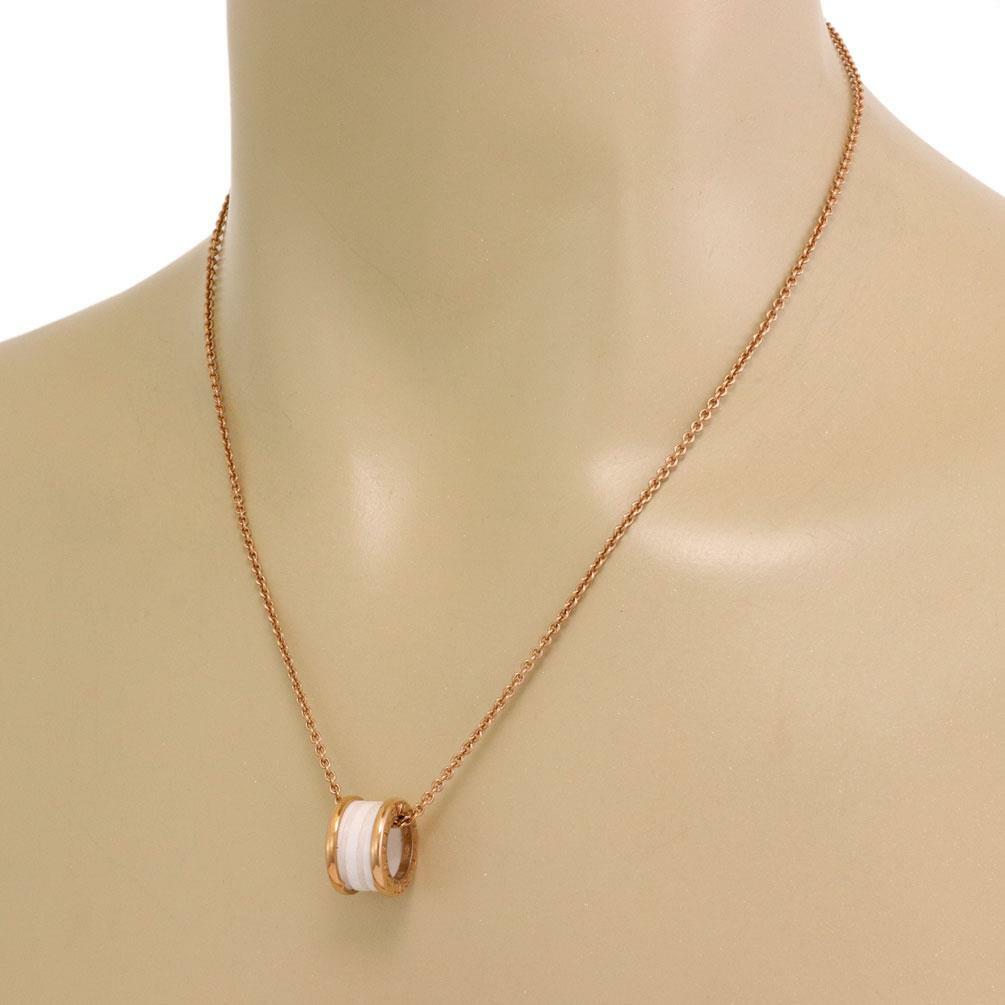 Bvlgari Bulgari B. Zero1 18k Rose Gold White Ceramic Mini Bvlgari Bulgari B. Zero1 18k Rose Gold White Ceramic Mini