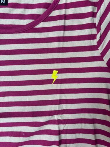 Avon Theodora Stripe T-Shirt Lighting Bolt Scoop Neck Breathable Long Sleeves - Picture 2 of 3