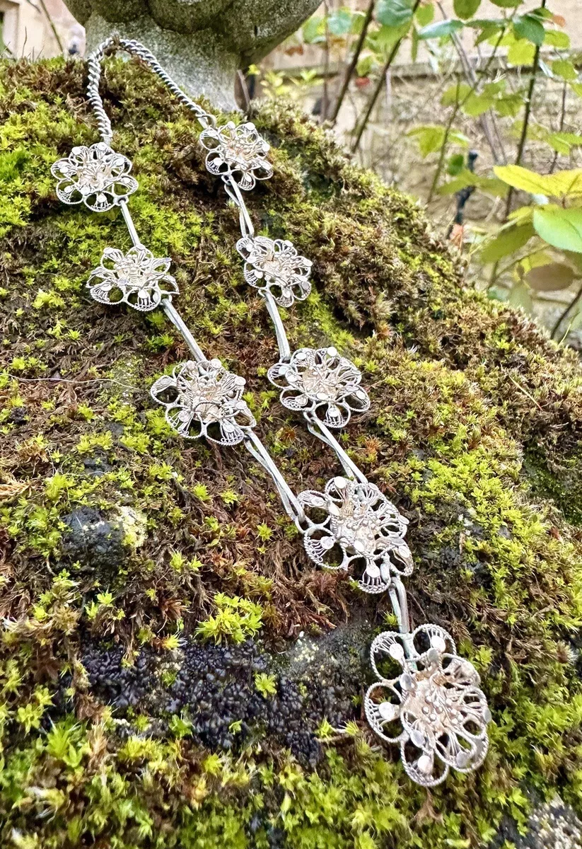 Silver filigree best sale necklace