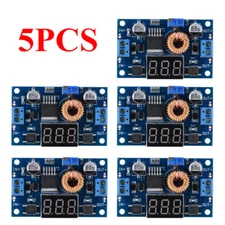5X DC-DC Module 5A 75W Adjustable Step-down Module LCD Display Voltage Regulator
