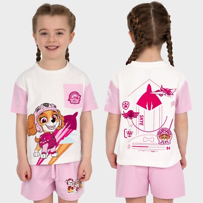 Paw Patrol T-Shirt und Shorts Set | Skye Outfit für Mädchen | Kinderkleidung