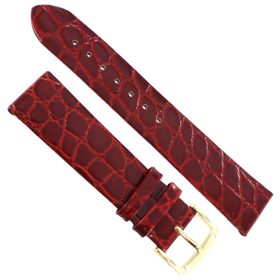 20mm Speidel Red Mens Classic Crocodile Grain Unstitched Watch Band 952 730 - Image 3 of 4
