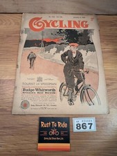 Cycling Magazine January 8th 1920 Rudge - Vintage Bicycle Book #867