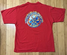 Vintage HIC Hawaiian Island Creations Men's XL Red T Shirt Big Wave And Flames