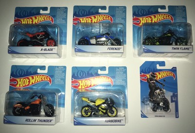 2019 HOT WHEELS SET W/6 Motorcycles 1:18 & HONDA MONKEY 259 Six Piece Set  New