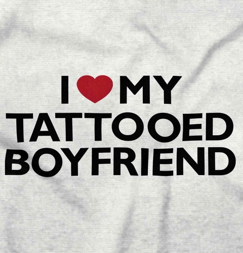 Valentine I Love Heart My Tattooed Boyfriend Womens Hooded Sweatshirts Hoodies - Picture 2 of 8