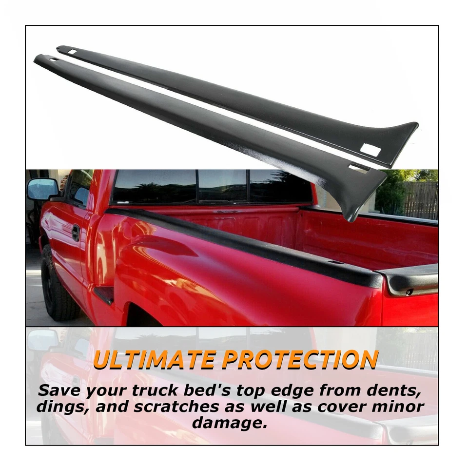 For 1999-2005 Chevrolet Silverado GMC Sierra 1500 Stepside LH RH Bed Rail Caps - Image 4 of 4