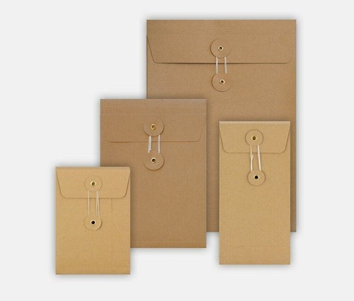 Quality All Size String & Washer Envelopes Button & Tie Manilla - Picture 2 of 3