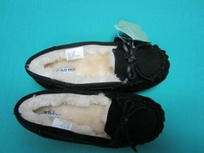 New SONOMA Life Style Faux Fur Moccasin Slippers Girl Size 12 Slippers Shoes