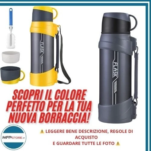 Borraccia Piatta In Acciaio Inox 500 Ml Con Coperchio – Salvaspazio Per Scuola, Viaggi, Palestra, Campeggio E Escursioni