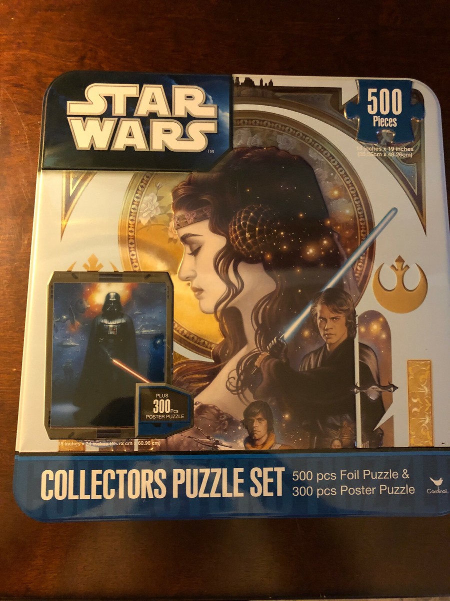 Star Wars Collectors Puzzle Set Tin Box 500 Piece Foil and