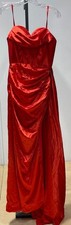 Ryanth Women's Size 4 Red Sleeveless Corset Back Maxi Dress w/ Gloves NWT