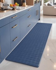 17X47 Blue Anti Fatigue Kitchen Mat, Runner, Non Slip, Waterproof, Memory Foam