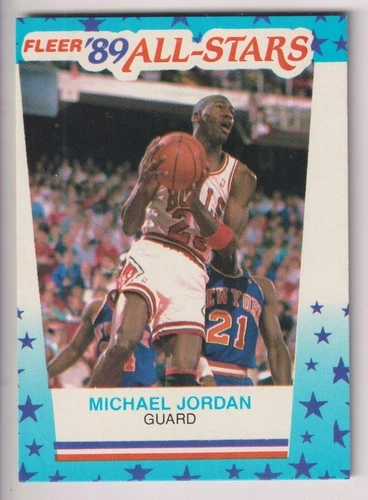 MICHAEL JORDAN 1989 FLEER BASKETBALL ALL STAR STICKER CARD #3 CHICAGO BULLS