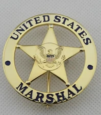 Replica US Marshal Silver or Gold " Pin " / " Challenge Coin " 57mm x 57mm