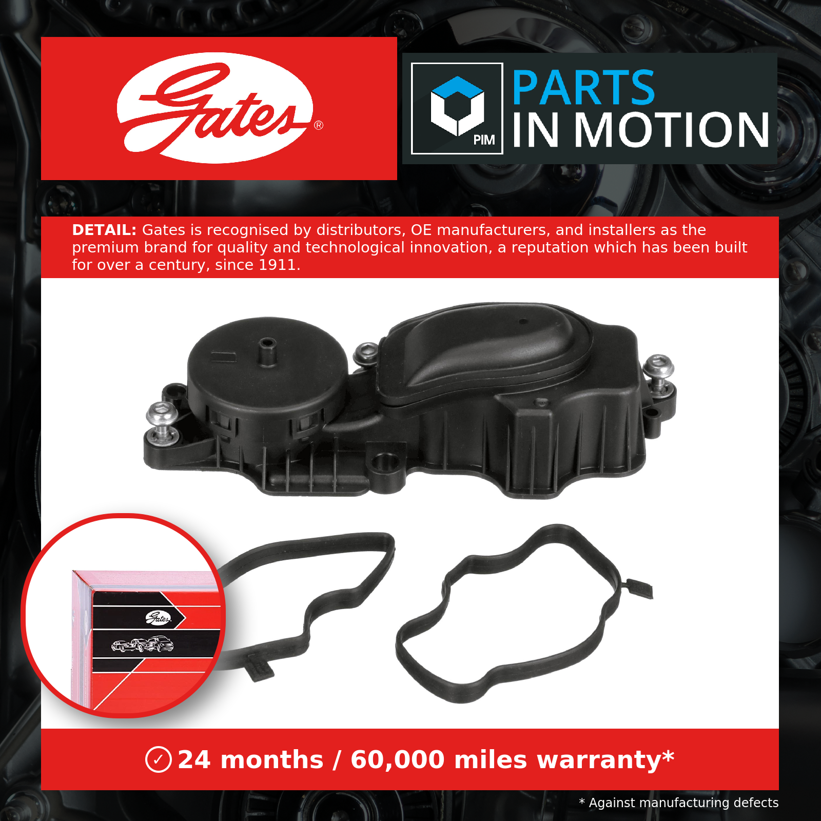 Gates EMH680 Crankcase Ventilation Oil Separator Replacement Service Fits BMW - Image 9
