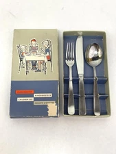 Vintage Royal International Holland Child's 3-Piece Flatware Set in Box
