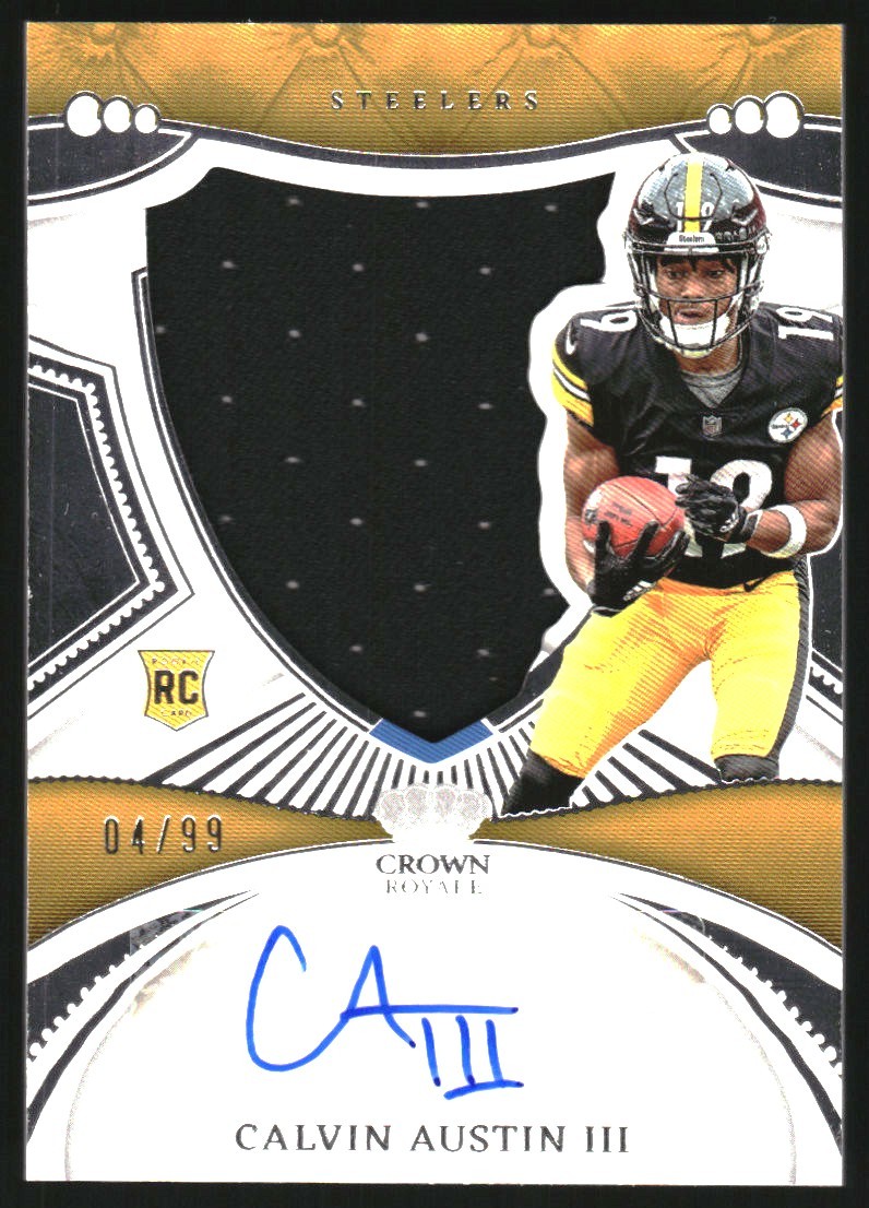 2022 Panini Chronicles Crown Royale Silhouette Autogra #34 Calvin Austin III /99