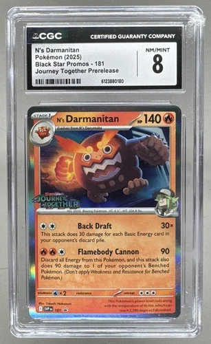 6123880180 N's Darmanitan 2023 Pokemon SV Black Star Promos #181 2024 CGC 8