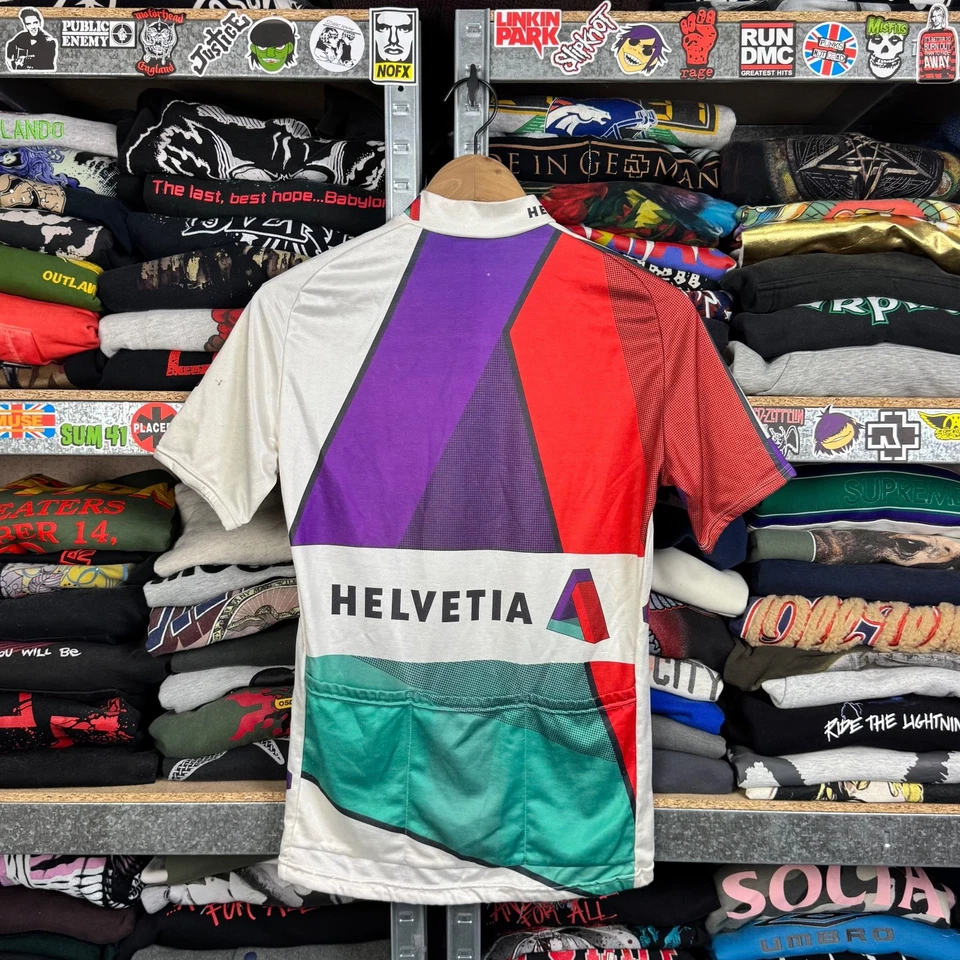 CAMISETA DE CICLISMO GONSO HELVETIA VINTAGE AÑOS 80 TALLA S JÖRG MÜLLER TOUR DE SUISSE RARA Foto 2 de 4