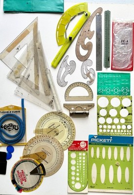 Technical Drawing Art Supplies - Proportion Wheel, Rulers, Curves, Templates
