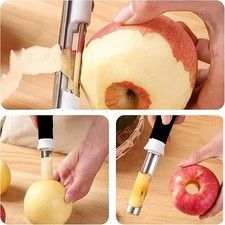 2 in 1 Apple Corer and Peeler, Apple Core Removal Tool, Stainless Steel Fruit Co
