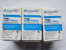 True Metrix Diabetic Test Strips Exp 4/2026 CenterWell Truemetrix 3 box 50 