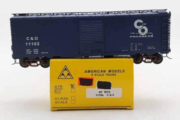American Models 1119b S Scale C & O Boxcar #11102 LN/Box