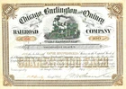 Lot 10x Chicago, Burlington and Quincy Railroad Company USA Railroad Stock 19C