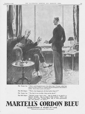 MARTELL'S Cordon Bleu Brandy Vintage Advertisement 1930 #2