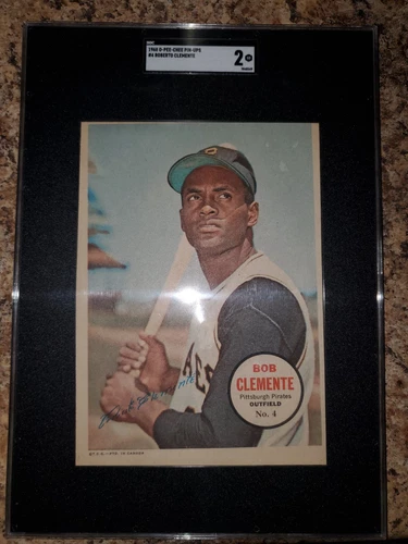 1968 O-Pee-Chee Pin-ups #4 Roberto Clemente SGC 2