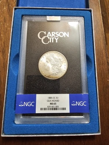 1885-CC GSA Hard Pack Morgan Silver Dollar NGC MS65 Gem Uncirculated Toned