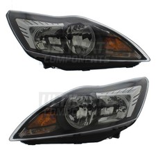 Ford Focus Headlights Mk2 Estate 2008-2011 Black Headlamps Drivers Passenger Ford Focus Headlights Mk2 Estate 2008-2011 Black Headlamps Drivers Passenger