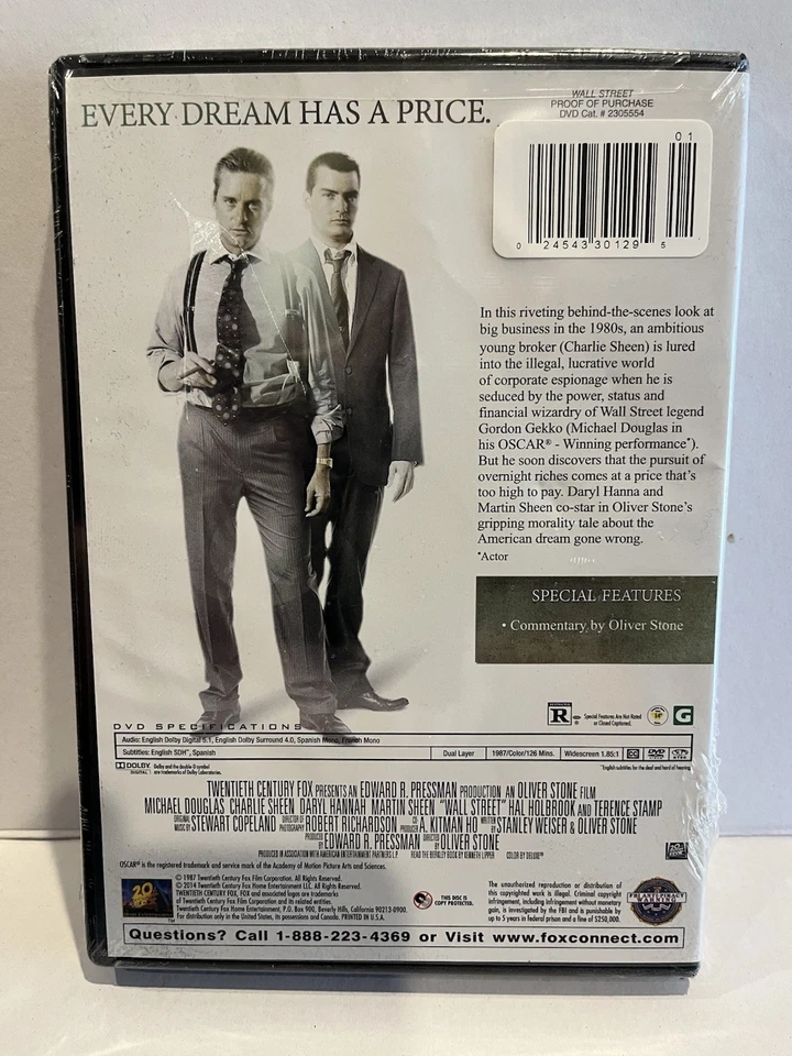 Wall Street Insider Edition (DVD, 1987) Michael Douglas, Charlie Sheen - NEW - Image 2 of 2
